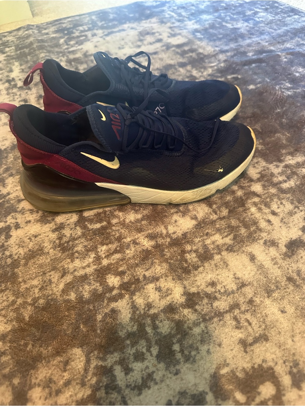 Nike Women’s Air Max 270 — Navy with Burgundy Accents - Picture 4 of 9